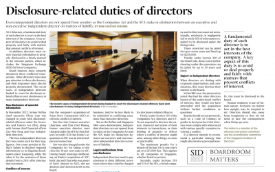 Disclosure-related duties of directors